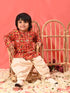 Boy's' Red Patola Print Festive Kurta Pyjama Set